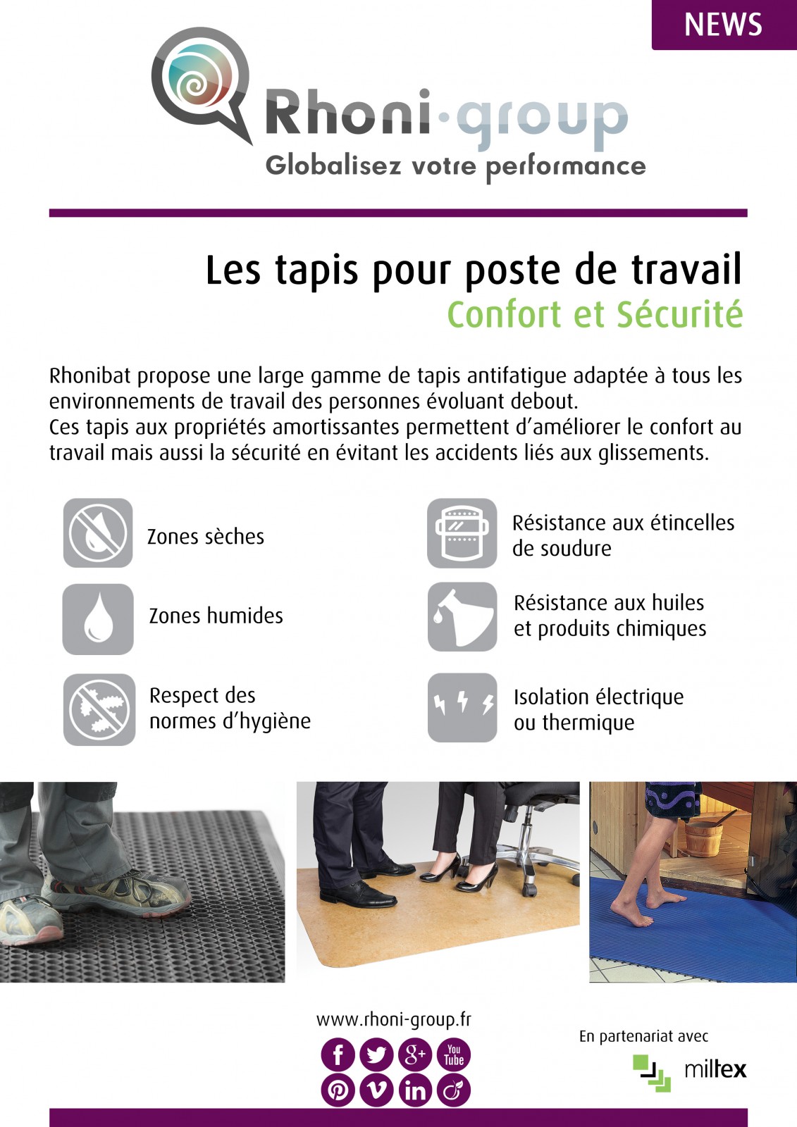 Les tapis pour poste de travail